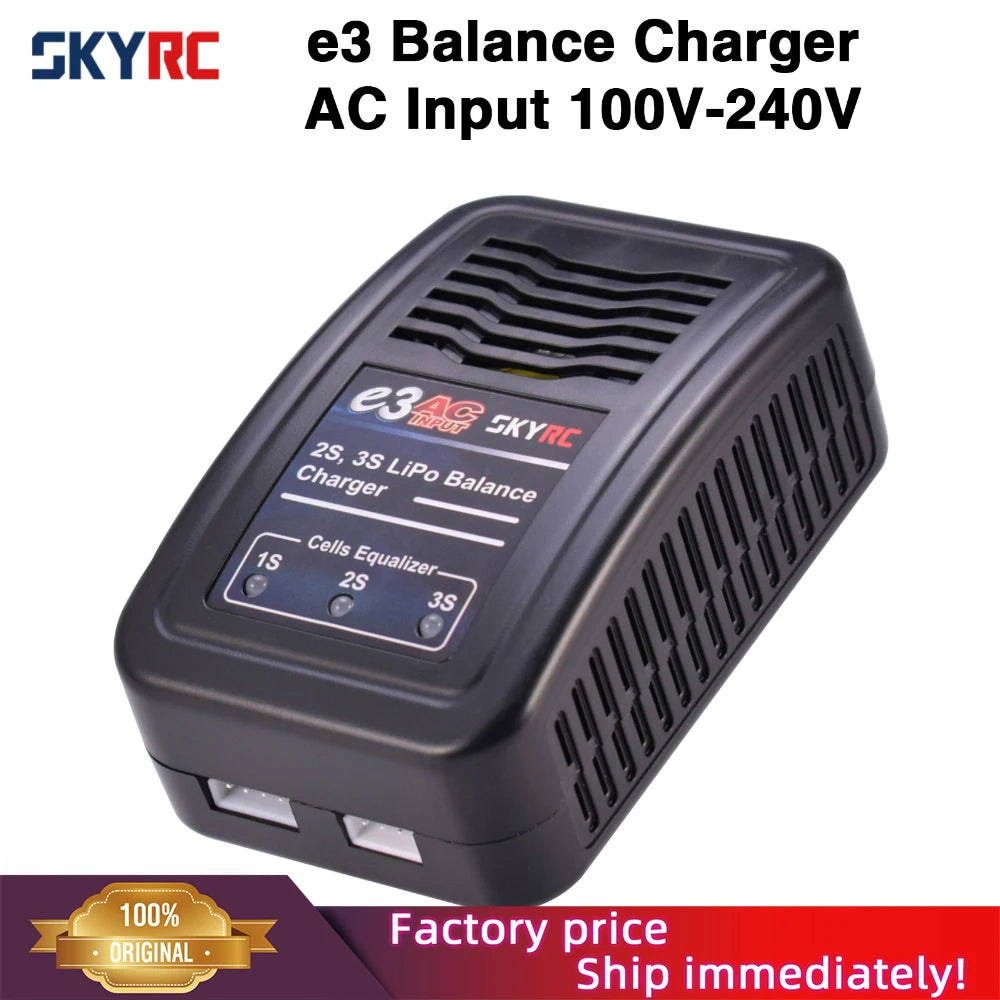 Cargador SkyRC E3 para Baterías LiPo 2S-3S | Carga Balanceada | Incluye Cable XT60