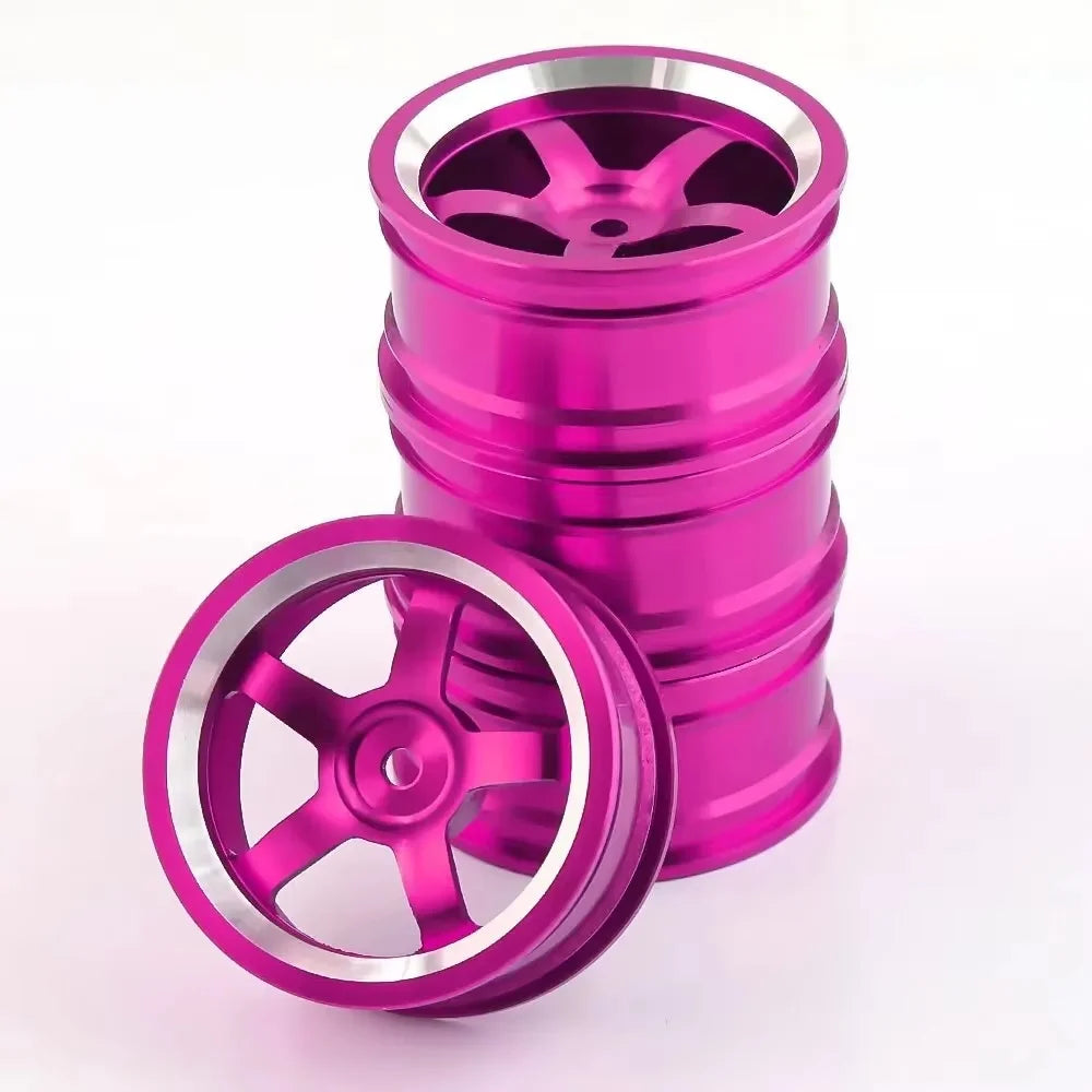 4 Rines TE37 Style 52mm – 1.9″ Sakura D4/D5 / HSP 94123 / Tamiya TT02 – Hex 12mm – Plateado (Estilo TE37) – Set x4