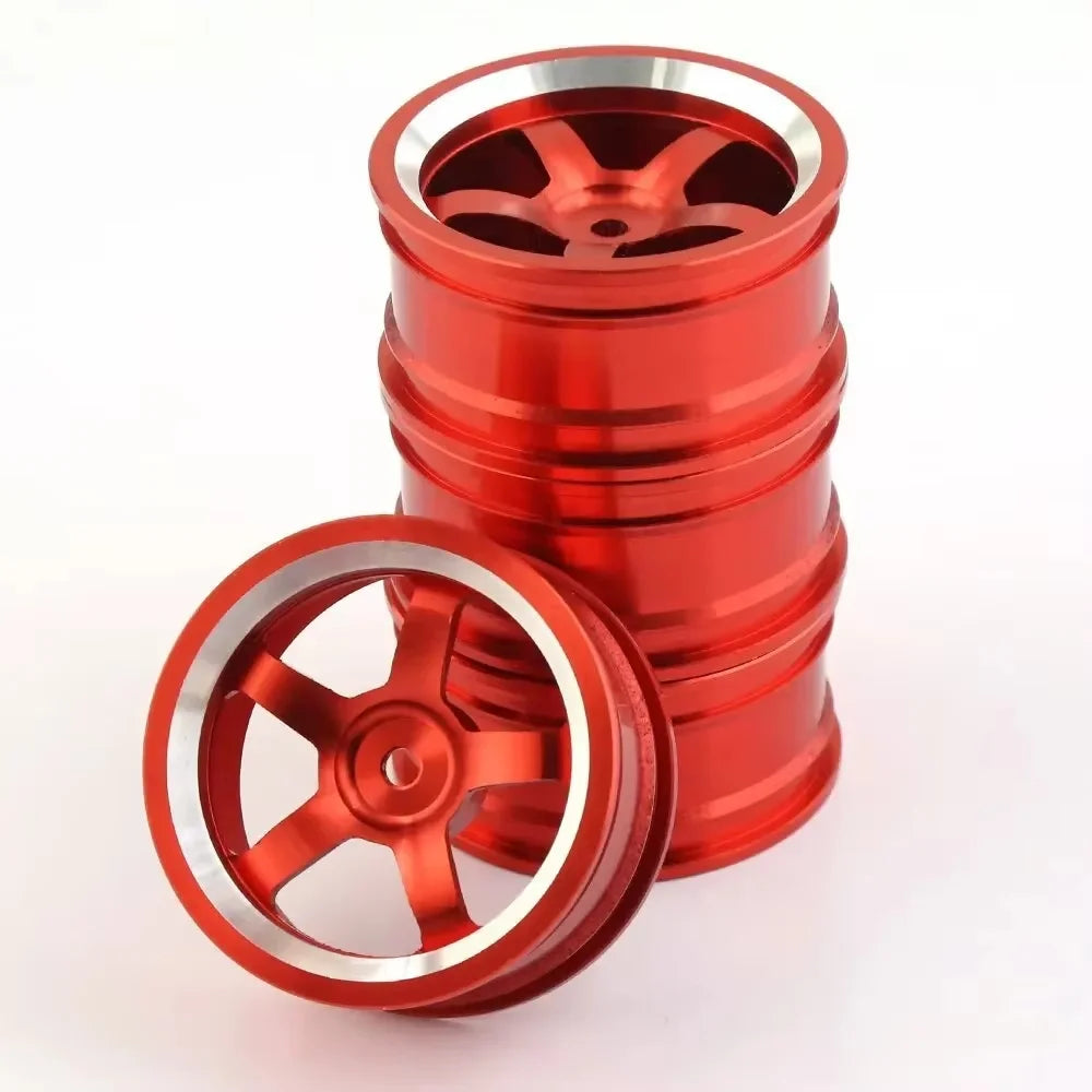 4 Rines TE37 Style 52mm – 1.9″ Sakura D4/D5 / HSP 94123 / Tamiya TT02 – Hex 12mm – Plateado (Estilo TE37) – Set x4
