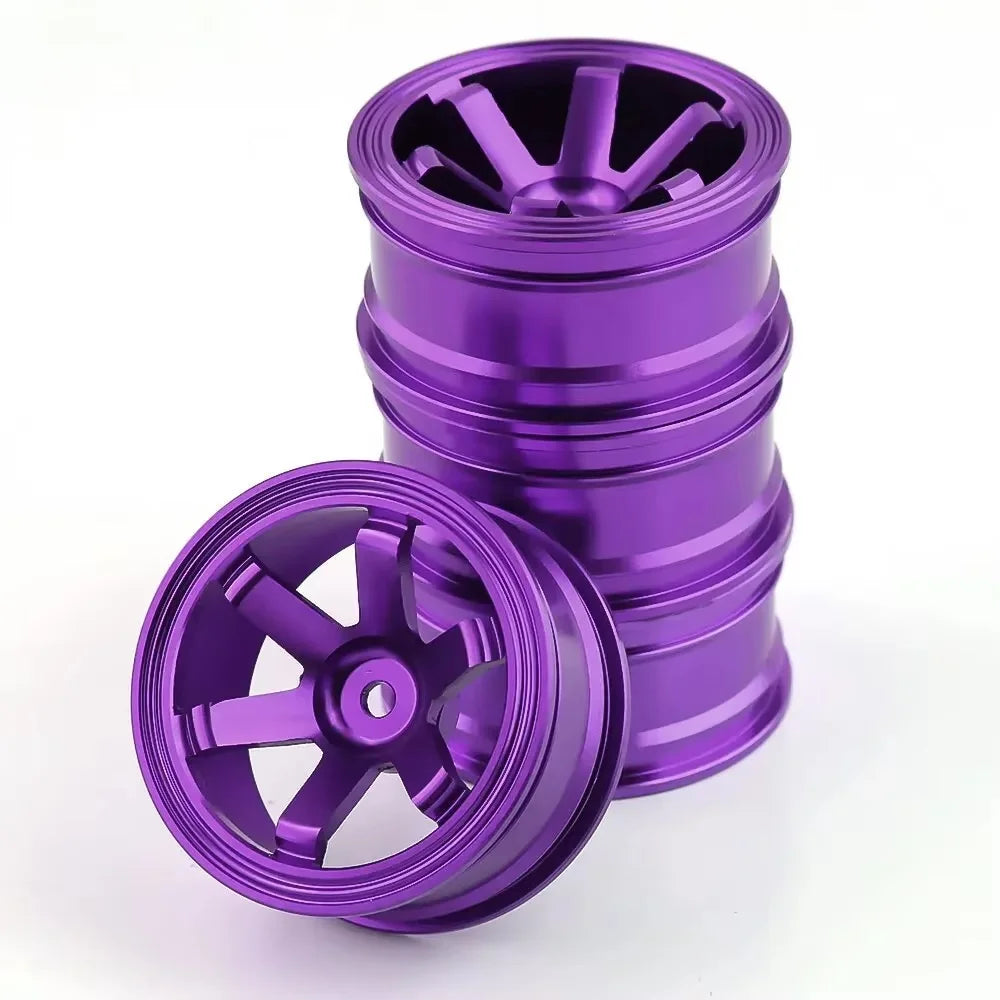 4 Rines TE37 Style 52mm – 1.9″ Sakura D4/D5 / HSP 94123 / Tamiya TT02 – Hex 12mm – Plateado (Estilo TE37) – Set x4