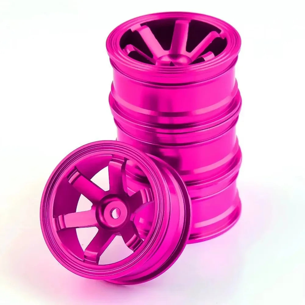 4 Rines TE37 Style 52mm – 1.9″ Sakura D4/D5 / HSP 94123 / Tamiya TT02 – Hex 12mm – Plateado (Estilo TE37) – Set x4