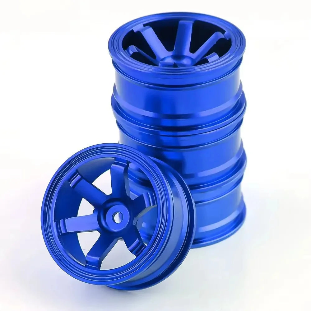 4 Rines TE37 Style 52mm – 1.9″ Sakura D4/D5 / HSP 94123 / Tamiya TT02 – Hex 12mm – Plateado (Estilo TE37) – Set x4