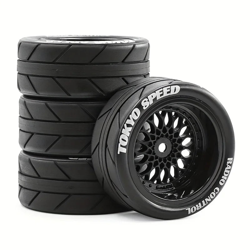 Rines BBS RS Style RC 1/10 – 65mm (Blanco/Beige) – Hex 12mm – Para Tamiya TT02 / XV01 / WRC – Set x4