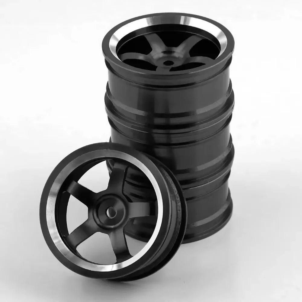 4 Rines TE37 Style 52mm – 1.9″ Sakura D4/D5 / HSP 94123 / Tamiya TT02 – Hex 12mm – Plateado (Estilo TE37) – Set x4