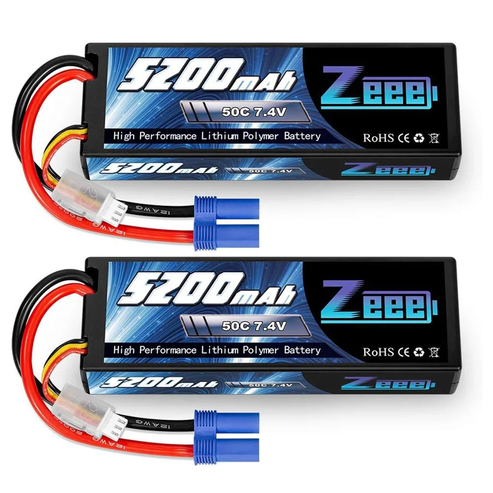 Batería Lipo Zeee 2S 5200mAh 50C - Alta Performance para RC Drift (7.4V - XT60)
