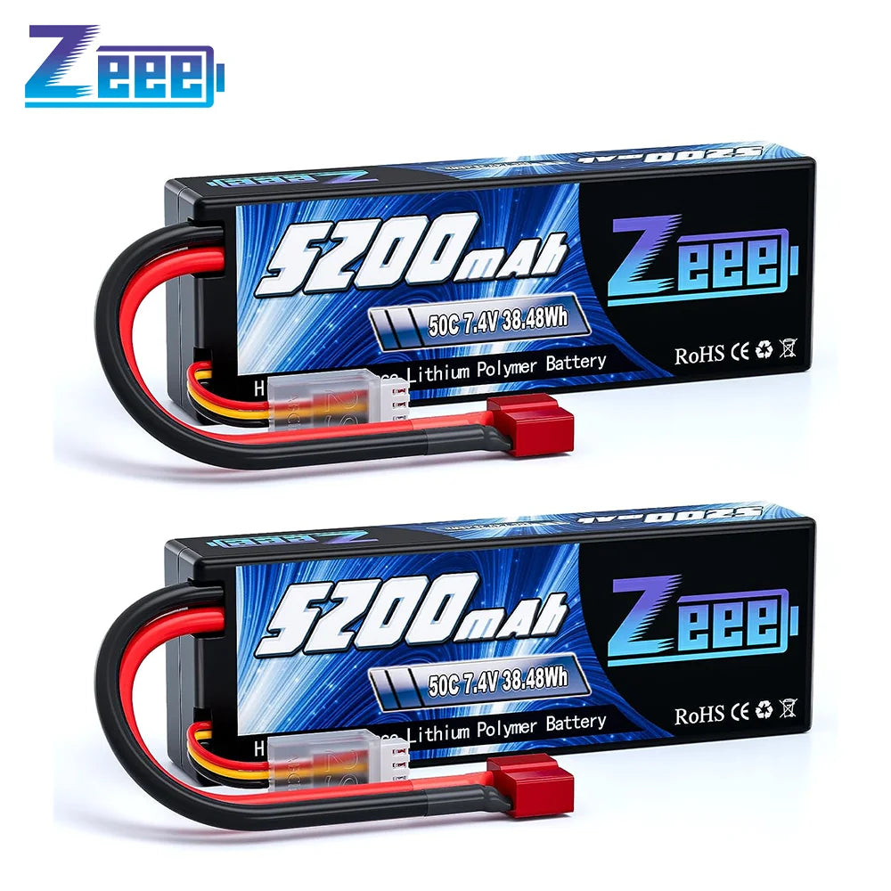 Batería Lipo Zeee 2S 5200mAh 50C - Alta Performance para RC Drift (7.4V - XT60)