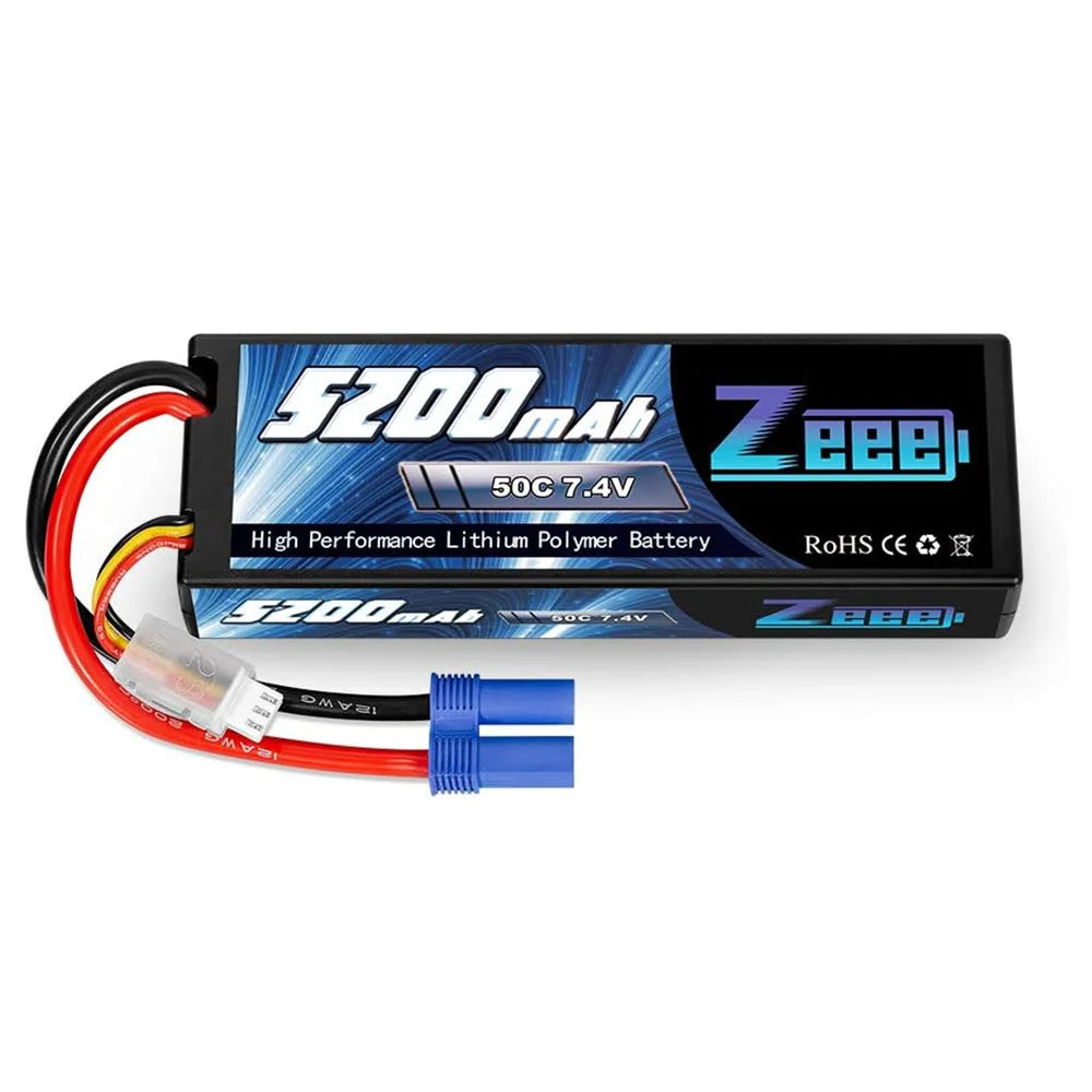Batería Lipo Zeee 2S 5200mAh 50C - Alta Performance para RC Drift (7.4V - XT60)