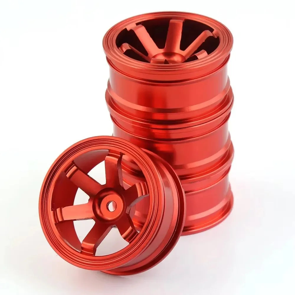 4 Rines TE37 Style 52mm – 1.9″ Sakura D4/D5 / HSP 94123 / Tamiya TT02 – Hex 12mm – Plateado (Estilo TE37) – Set x4