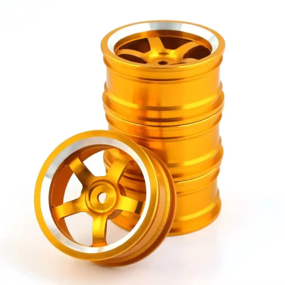 4 Rines TE37 Style 52mm – 1.9″ Sakura D4/D5 / HSP 94123 / Tamiya TT02 – Hex 12mm – Plateado (Estilo TE37) – Set x4