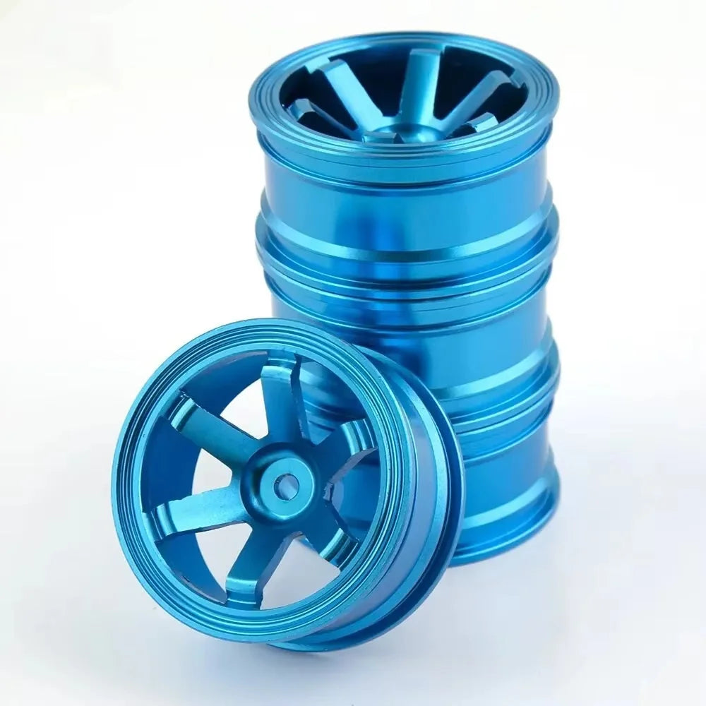 4 Rines TE37 Style 52mm – 1.9″ Sakura D4/D5 / HSP 94123 / Tamiya TT02 – Hex 12mm – Plateado (Estilo TE37) – Set x4