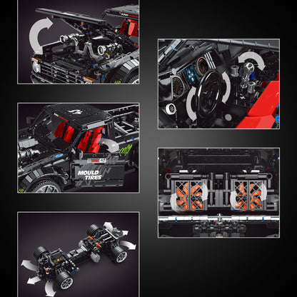 HooniBlock R1 – Camioneta Hoonigan RC de Bloques con Control Remoto y App (Edición Negra)