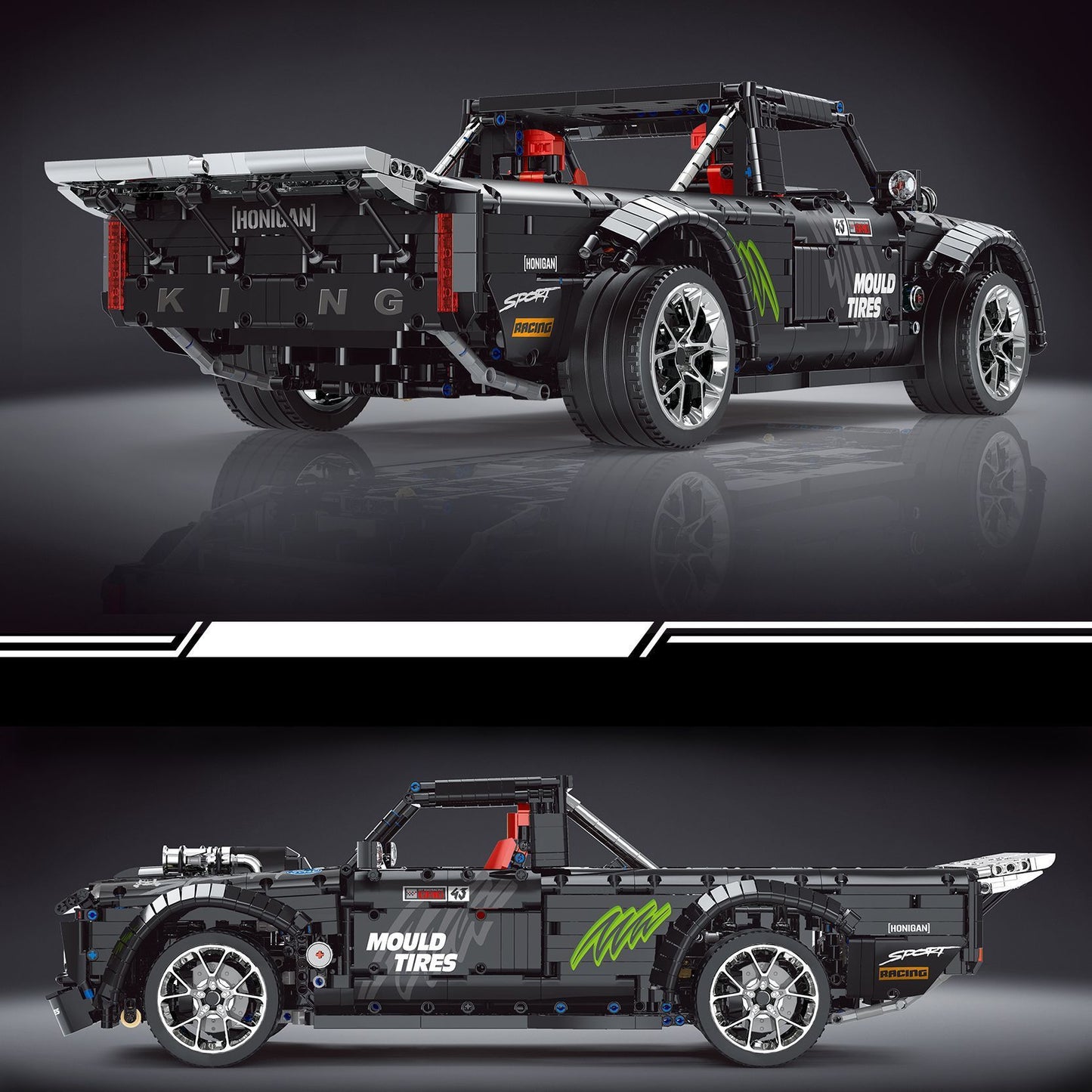 HooniBlock R1 – Camioneta Hoonigan RC de Bloques con Control Remoto y App (Edición Negra)