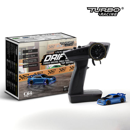 Turbo Racing RC Car 1:76 C74 C75 | Drift con Giroscopio | Control Total Proporcional | RTR
