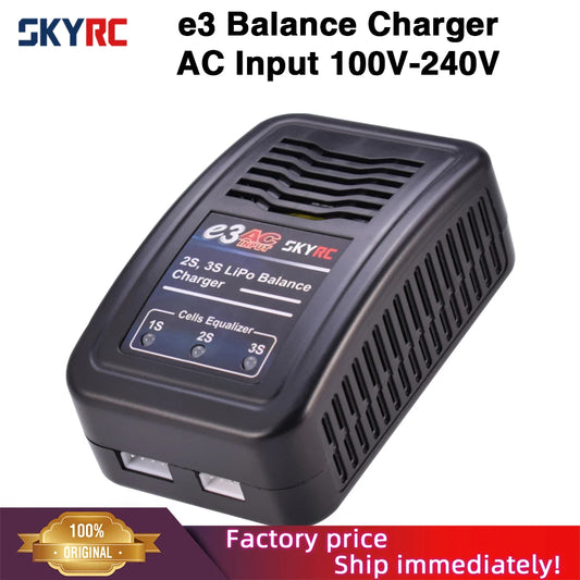 Cargador SkyRC E3 para Baterías LiPo 2S-3S | Carga Balanceada | Incluye Cable XT60
