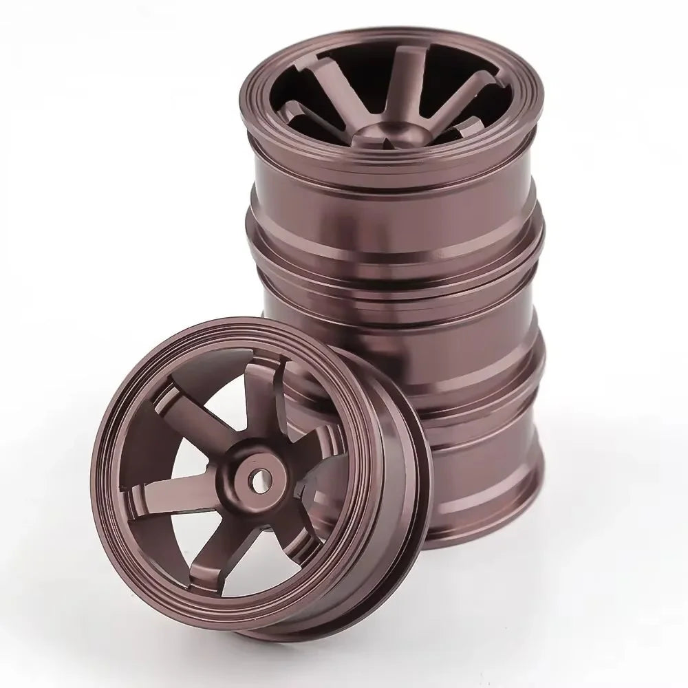 4 Rines TE37 Style 52mm – 1.9″ Sakura D4/D5 / HSP 94123 / Tamiya TT02 – Hex 12mm – Plateado (Estilo TE37) – Set x4