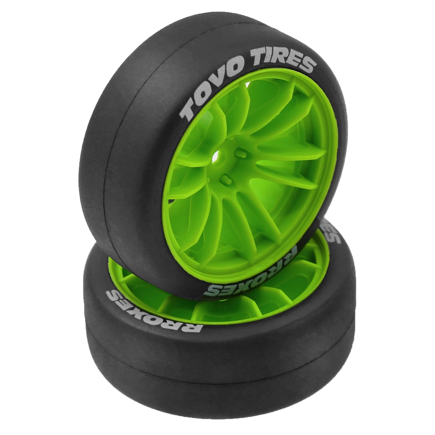 Rines y Neumáticos RC Enkei RPF1 Style – 12mm Hex – 68mm (Blanco/Negro) – Para Tamiya TT02 / XV01 / PTG2 – Set x4