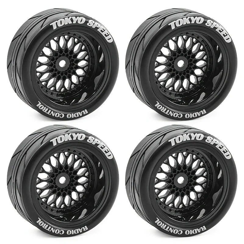 Rines BBS RS Style RC 1/10 – 65mm (Blanco/Beige) – Hex 12mm – Para Tamiya TT02 / XV01 / WRC – Set x4