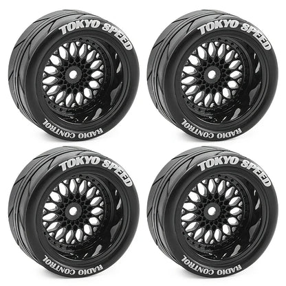 Rines BBS RS Style RC 1/10 – 65mm (Blanco/Beige) – Hex 12mm – Para Tamiya TT02 / XV01 / WRC – Set x4