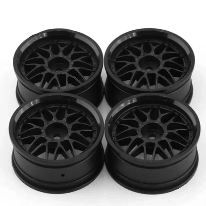 Rines Work Lanvec LM1 Style RC 1/10 – 52mm – Hex 12mm – Para Tamiya XV02 / Sakura D5 / Kyosho – Set x4 (Blanco/Negro)