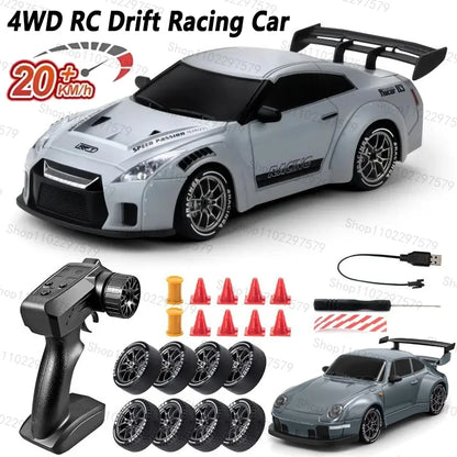 RC Drift 1:24 RWB y GT-R | 4WD, LED y Neumáticos Reemplazables