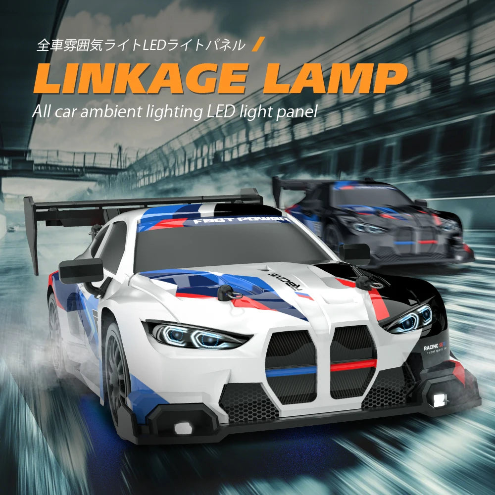 UrbanFury R – Auto RC Drift 1:24 con Luces, Carrocería PVC, 4WD, Llantas Extras y Obstáculos | 2.4GHz y Velocidad Ajustable