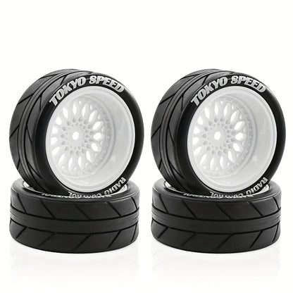 Rines BBS RS Style RC 1/10 – 65mm (Blanco/Beige) – Hex 12mm – Para Tamiya TT02 / XV01 / WRC – Set x4