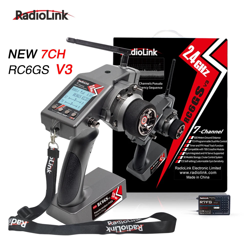 RadioLink RC4GS V3 + R6FG – Mando Profesional 6CH para RC Drift | Baja Latencia, Telemetría, Ajuste de Giro
