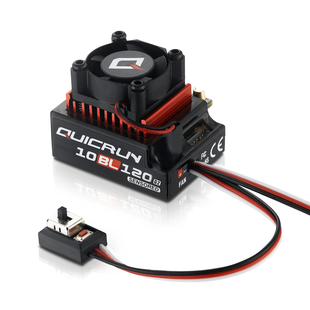 Hobbywing QUICRUN Sensored Brushless 10BL120 G2 120A ESC 2-3S Lipo Electronic speed controller with Card for 1/10 1/8 RC Cars