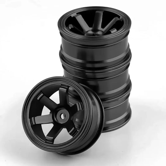 4 Rines TE37 Style 52mm – 1.9″ Sakura D4/D5 / HSP 94123 / Tamiya TT02 – Hex 12mm – Plateado (Estilo TE37) – Set x4