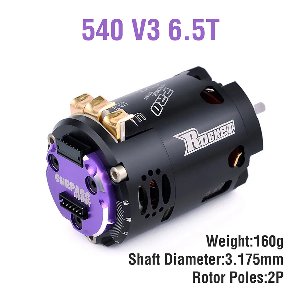Surpass Hobby Rocket 540 V3 Brushless Motor 10.5T 13.5T Competition 1/10 RC Drift Car