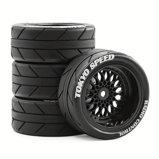 Rines BBS RS Style RC 1/10 – 65mm (Blanco/Beige) – Hex 12mm – Para Tamiya TT02 / XV01 / WRC – Set x4