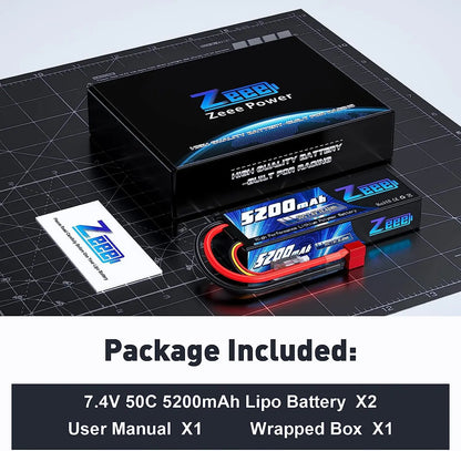 Batería Lipo Zeee 2S 5200mAh 50C - para MST RMX 2.5  (T Plug)