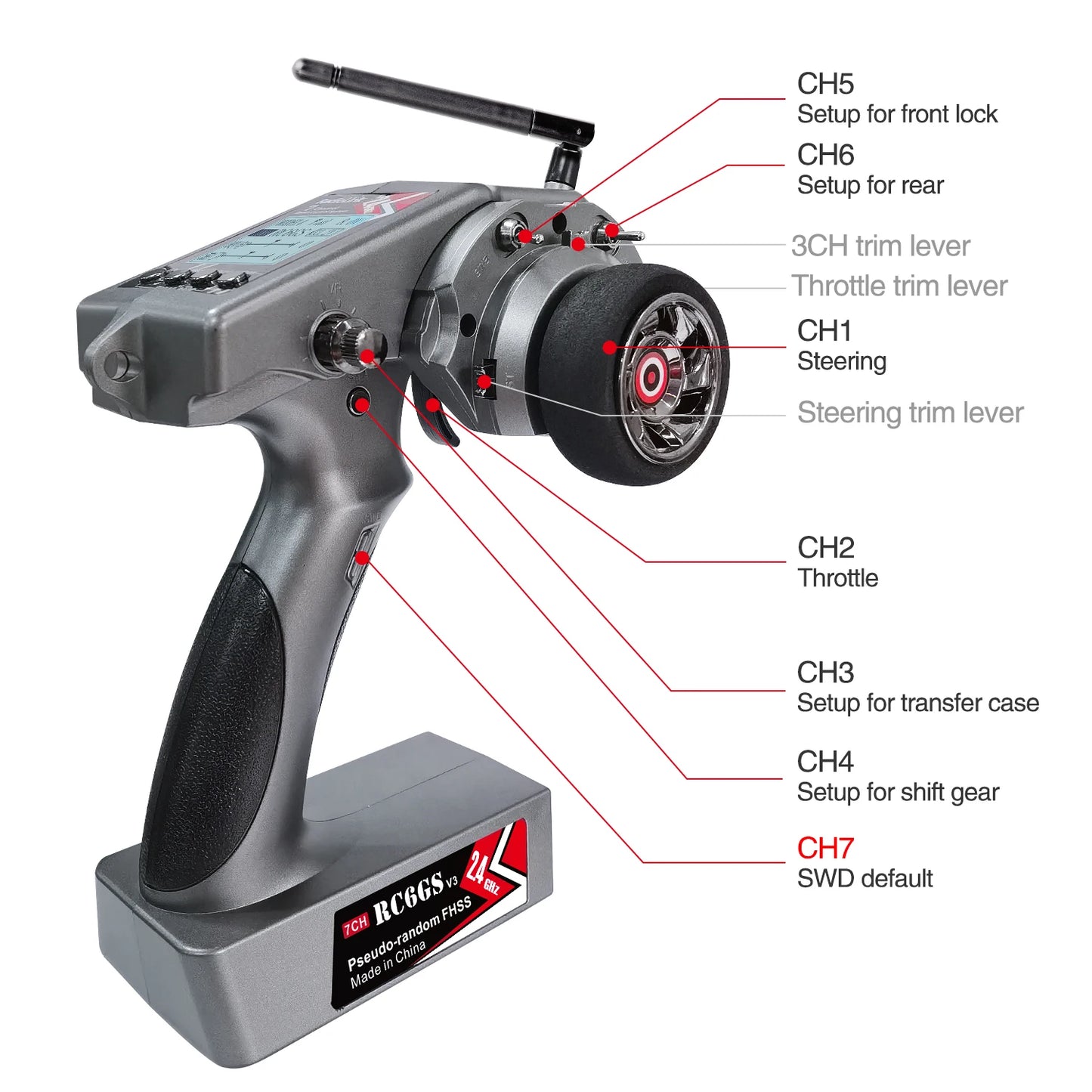 RadioLink RC4GS V3 + R6FG – Mando Profesional 6CH para RC Drift | Baja Latencia, Telemetría, Ajuste de Giro