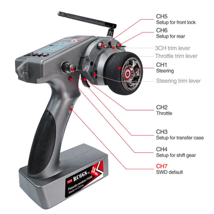 RadioLink RC4GS V3 + R6FG – Mando Profesional 6CH para RC Drift | Baja Latencia, Telemetría, Ajuste de Giro