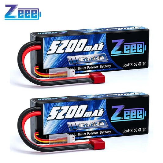 Batería Lipo Zeee 2S 5200mAh 50C - Alta Performance para RC Drift (7.4V - XT60)