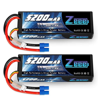 Batería Lipo Zeee 2S 5200mAh 50C - Alta Performance para RC Drift (7.4V - XT60)