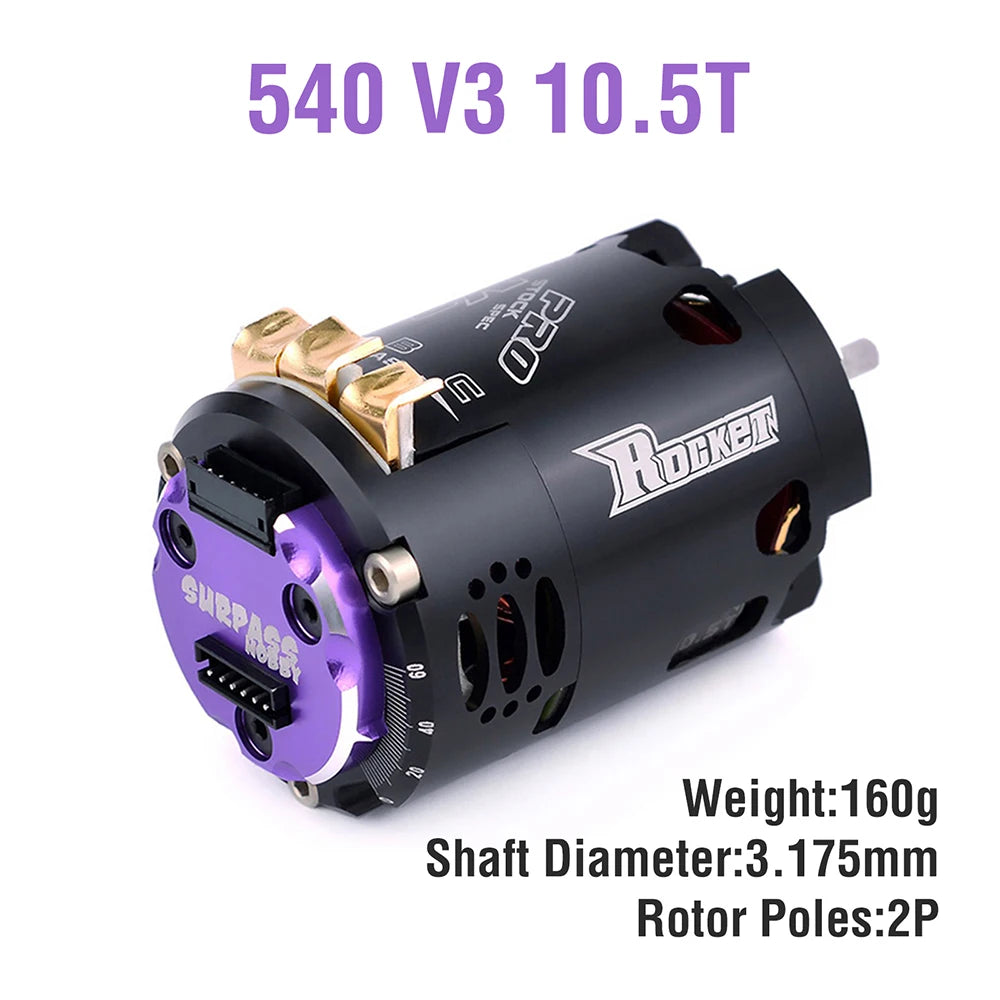 Surpass Hobby Rocket 540 V3 Brushless Motor 10.5T 13.5T Competition 1/10 RC Drift Car