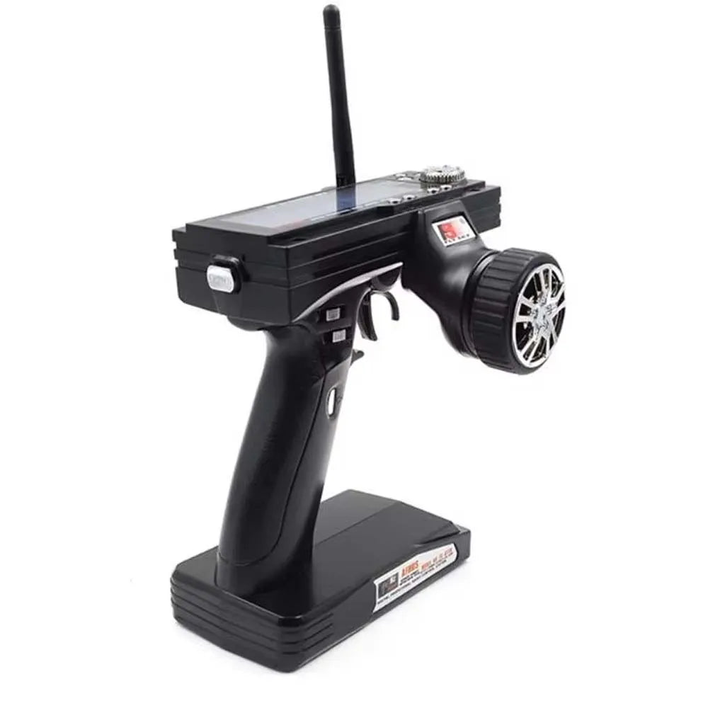 FlySky GT3B + Receptor GR3E – Mando RC 3CH Económico para Drift y Carros de Carreras | 2.4G, Pantalla LED