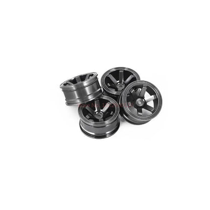 4 Rines TE37 Style 52mm – 1.9″ Sakura D4/D5 / HSP 94123 / Tamiya TT02 – Hex 12mm – Plateado (Estilo TE37) – Set x4