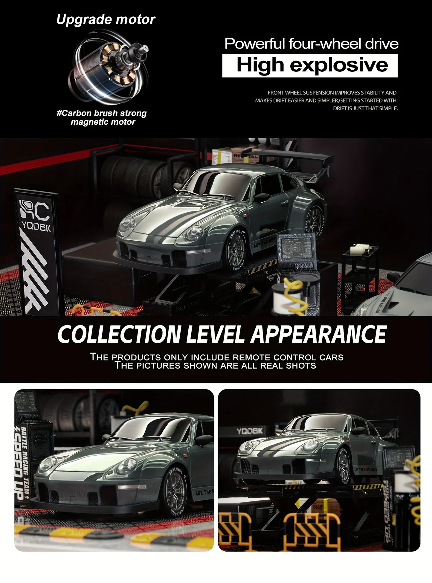 RC Drift 1:24 RWB y GT-R | 4WD, LED y Neumáticos Reemplazables