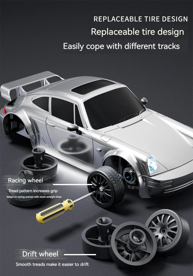 RC Drift 1:24 RWB y GT-R | 4WD, LED y Neumáticos Reemplazables