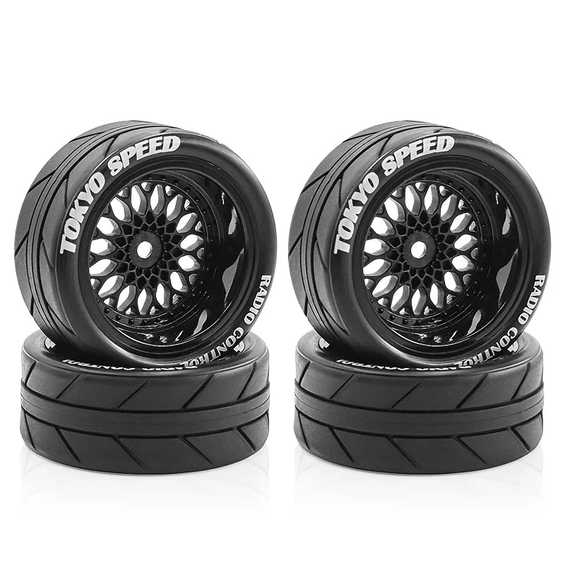 Rines BBS RS Style RC 1/10 – 65mm (Blanco/Beige) – Hex 12mm – Para Tamiya TT02 / XV01 / WRC – Set x4